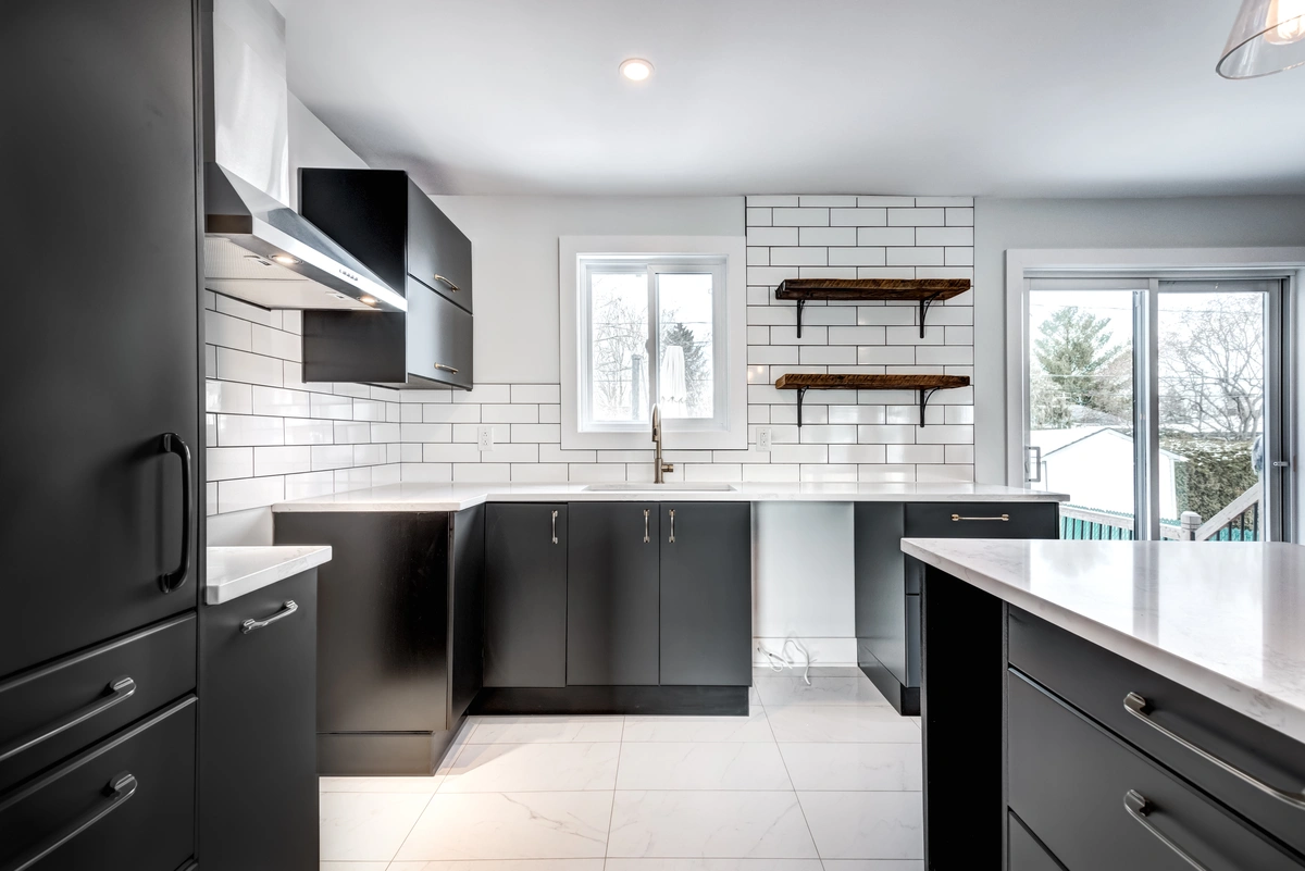 remodeling of modern kitchen close to finish