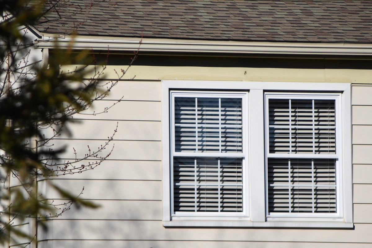 white double hung windows on house