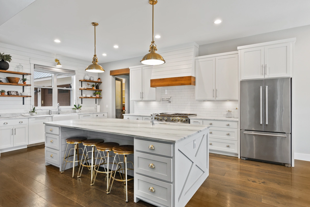 bright kitchen in farmhouse design