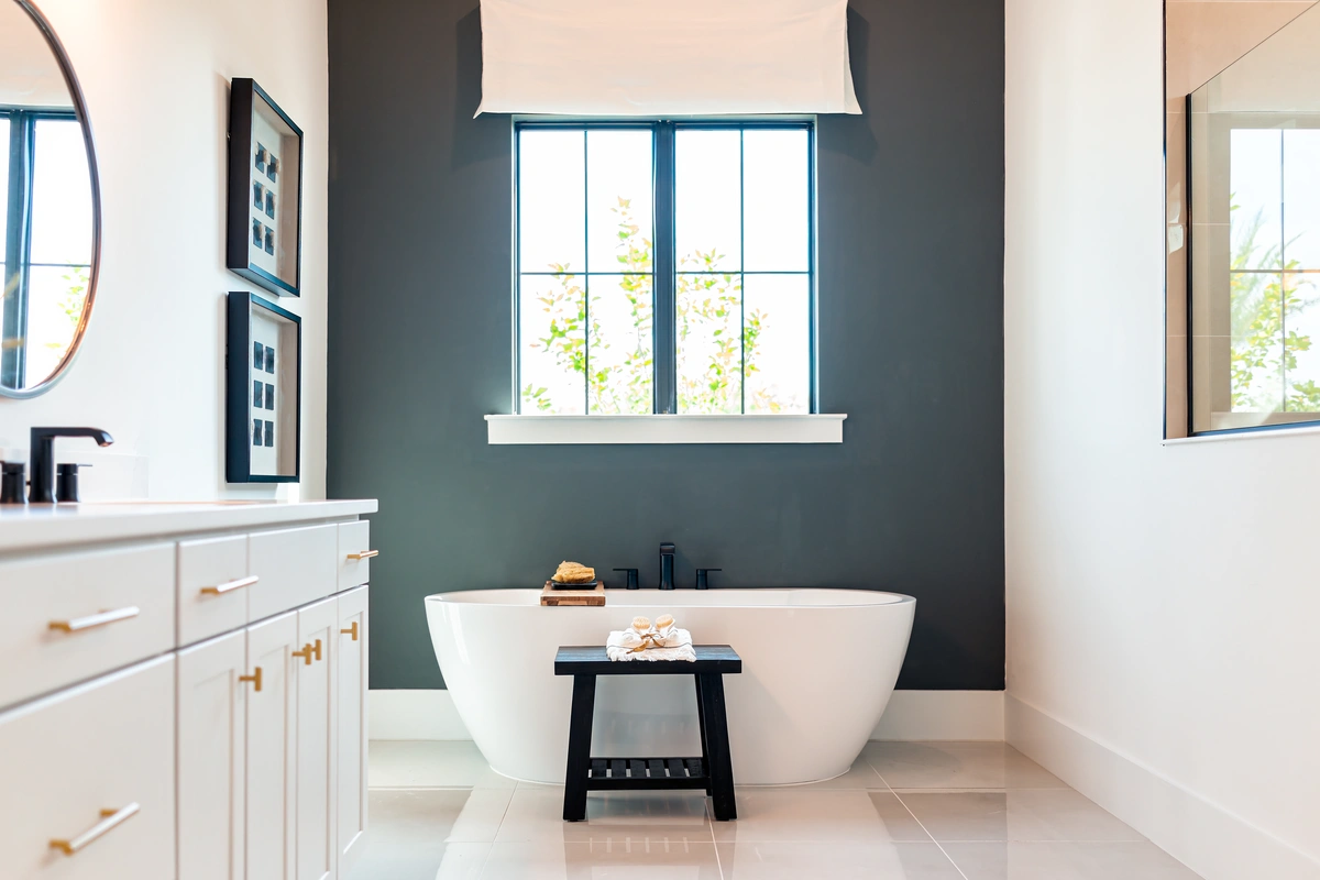 staged luxury bathroom design of house
