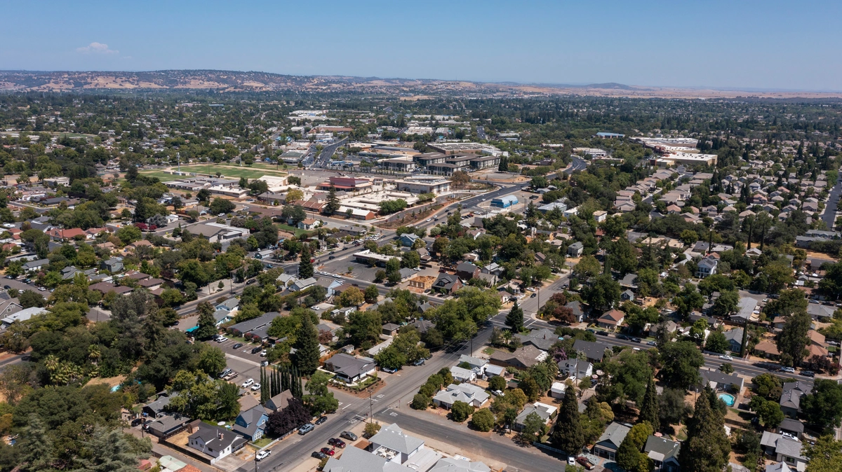 bird's view of downtown folsom california